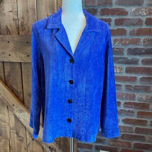 Chico’s Cozi Button-Front Long Sleeve Jacket – Purple Basil – Size 1 NWT